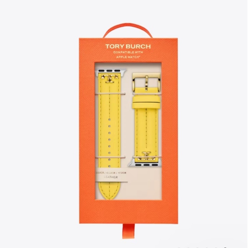Tory Burch KIRA BAND FOR APPLE WATCH®, YELLOW LEATHER - Picture 6 of 15